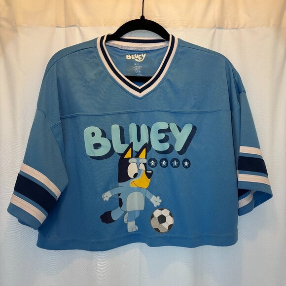 NEVER WORN: Bluey Crop Girls Football Jersey-Medium - Picture 1 of 4